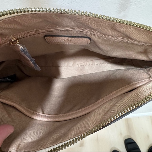 Nanette Lepore Risley Dome Crossbody Bag Purse Zipper Strap Almond/Rice - Picture 5 of 15